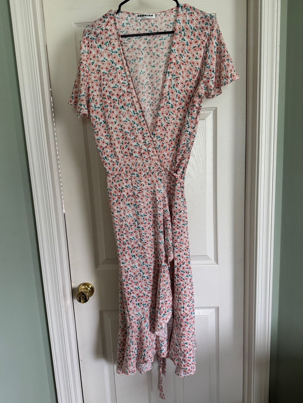 Lightweight Floral Wrap Maxi Dress - Pink